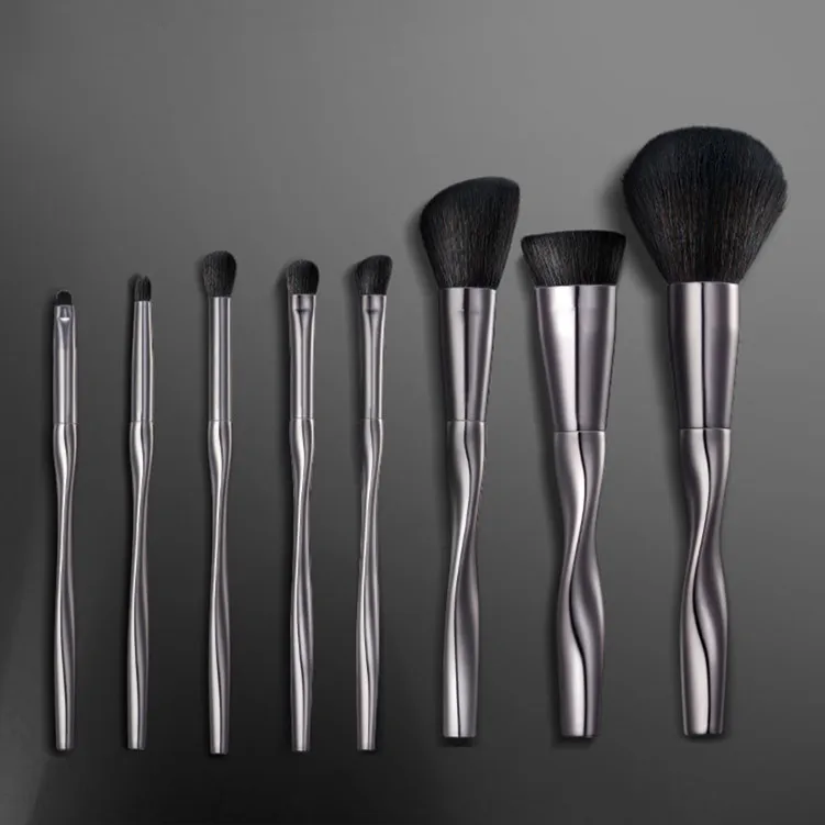 

Private Label Black 8pcs Makeup Brush High End Make Up Brush Unbranded Makeup Brush Set With Bag