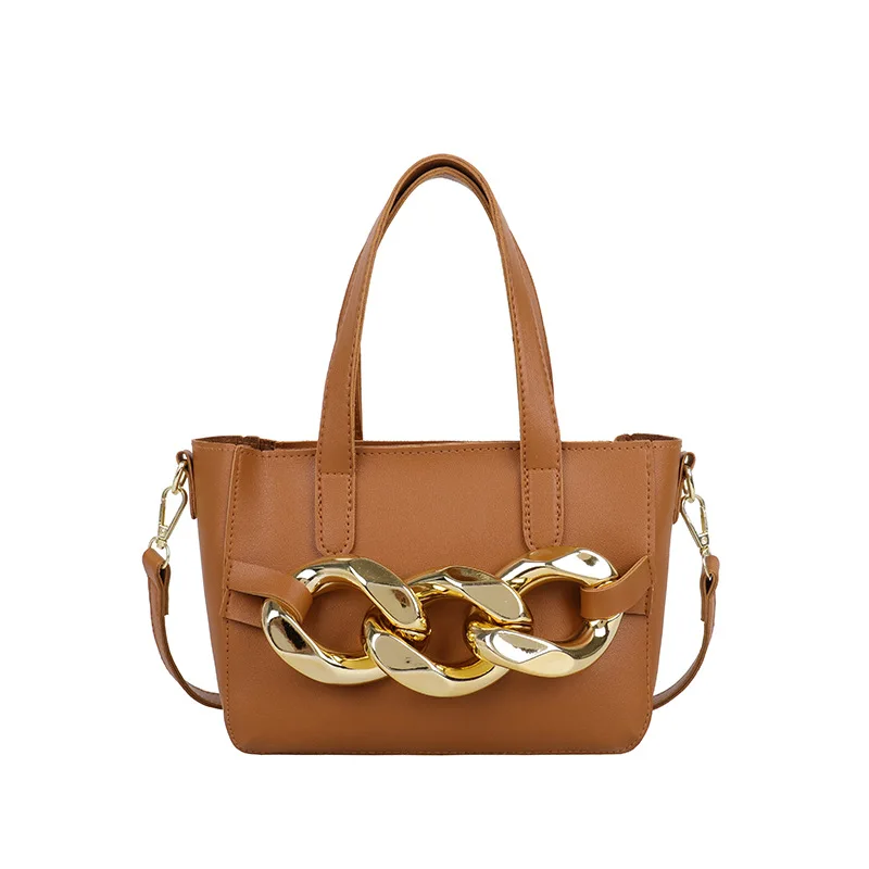 

Big Acylic Chain shopping bag summer style Golden plastic decoration Twist Decoration Design handbag no lining bag