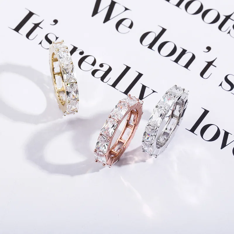 New Trend Hip Hop Finger Charm Jewelry Micro Paved Round Women Rings