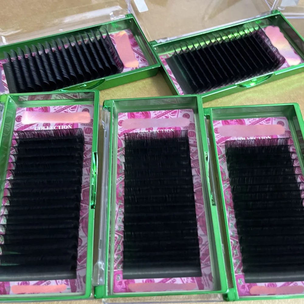 Private Label Premium .03 .05 Cashmere Lash Extension Supplies Individual Volume Lash Trays Dark Matte Mink Eyelash Extensions