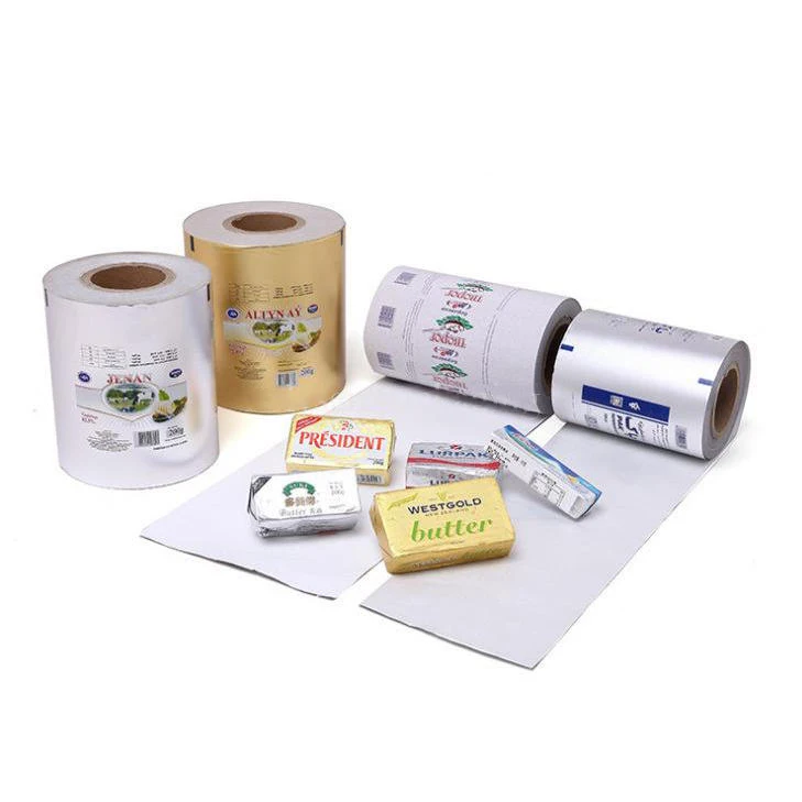 

Custom printed aluminium foil laminated margarine wrapping butter paper roll for packaging packing