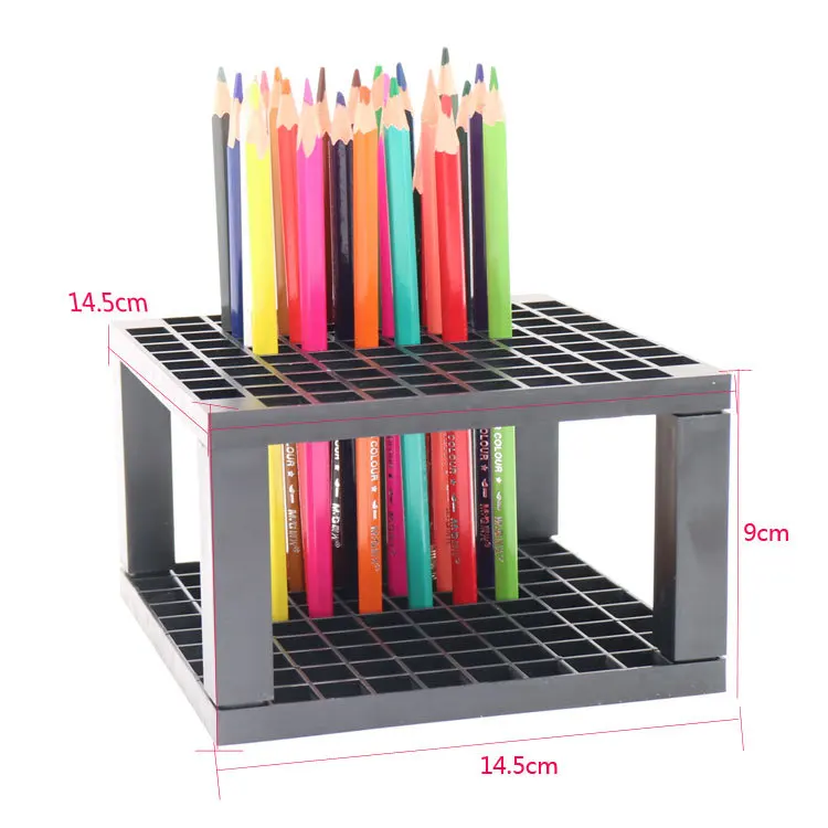 

Manufacturer Ningbo Multi Bin Art Brush Organizer 96 Hole Plastic Pencil Brush Holder Desk Stand Organizer Brushes Dryer Holder, Multiple colors