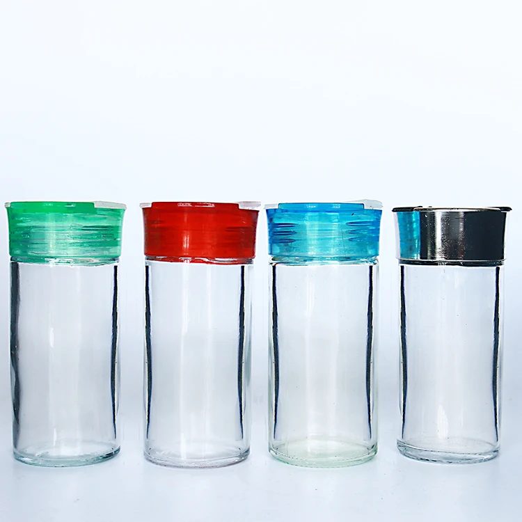 

4oz Round Glass Shaker Jar with Double Flap Top Lid