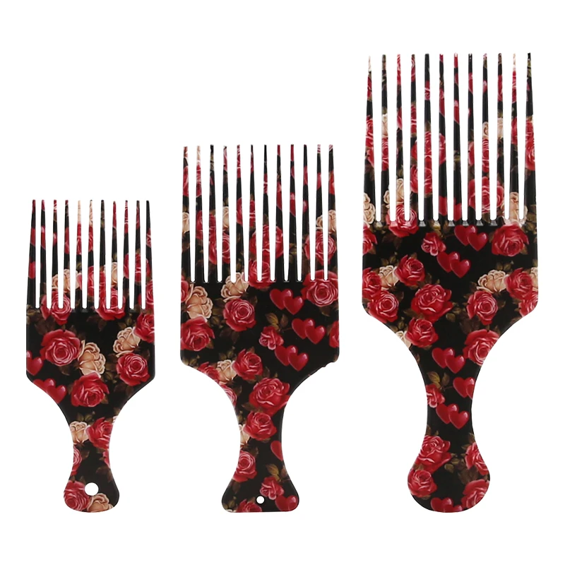 

New style Fast delivery curls Afro combs Salon high quality pick up acetate hair combs, Customized color