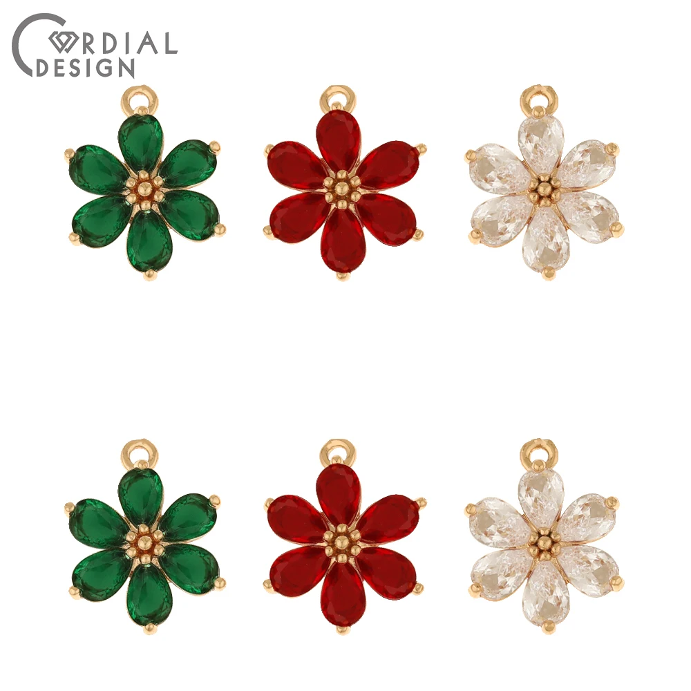 

Jewelry Accessories Cordial Design 50Pcs 14*18MM CZ Charms Hand Made Jewelry Findings & Components Earrings Making Jewelry Acc