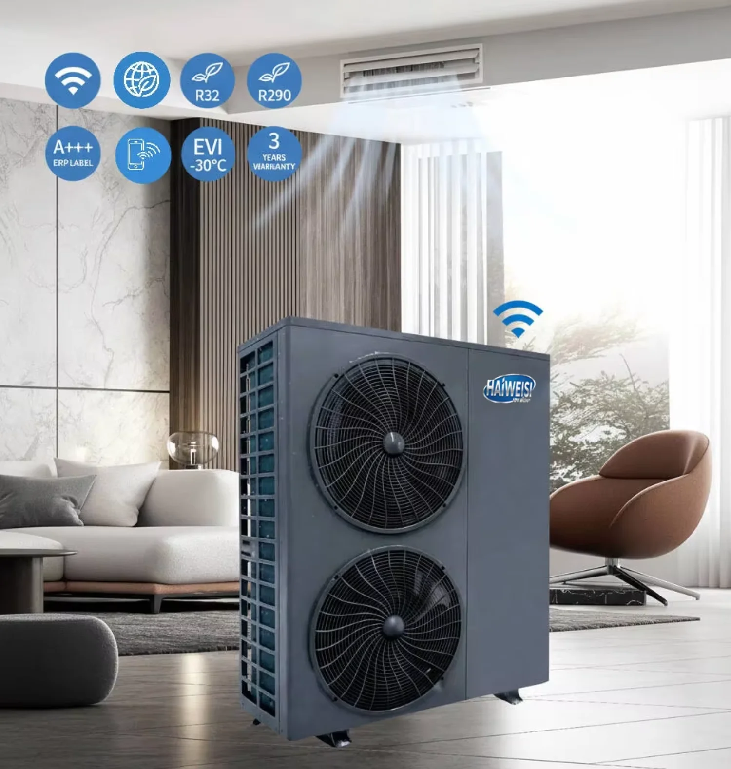 Air Source Heat Pump, 15KW, 24KW, R290, Inverter - detail 10