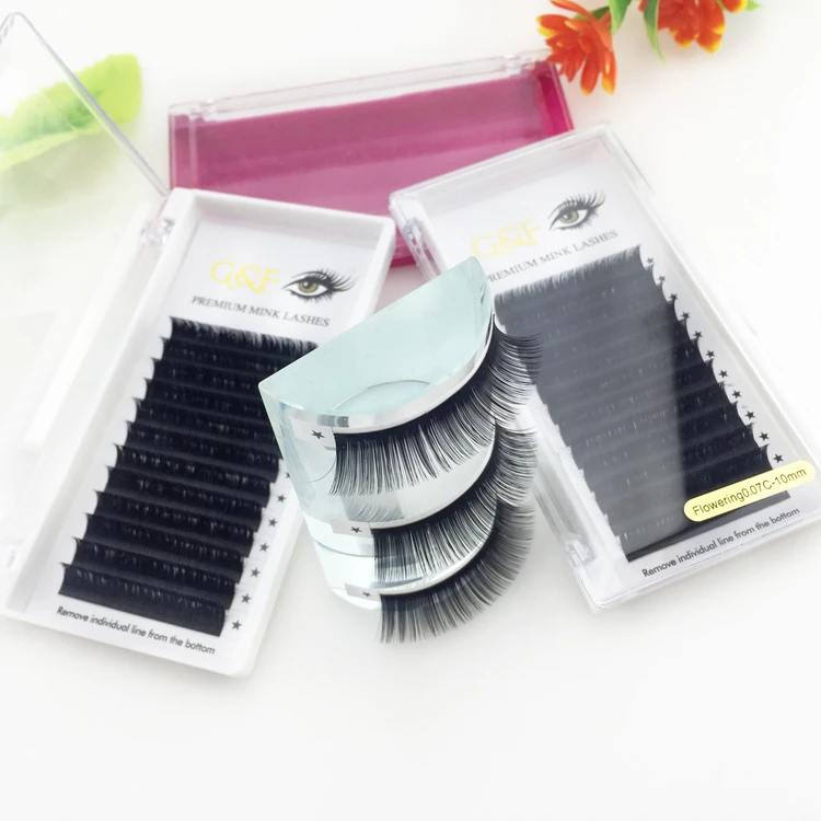 

Hot sale private label single lashes dark matte eyelash extension 0.05 0.07 0.10 Mink individual classic Eyelash extensions
