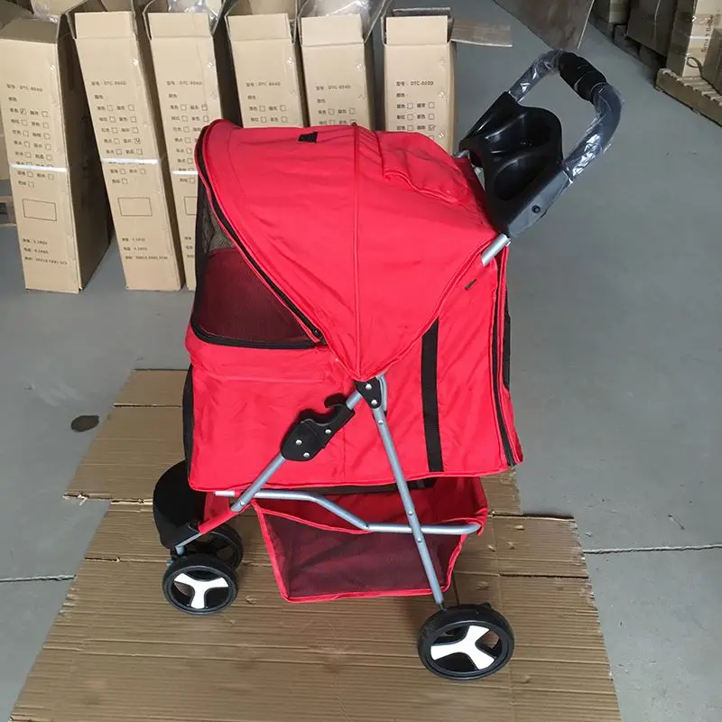 

Siver Steel Frame Pet Stroller Buggy Multi-window Sightseeing, Customized