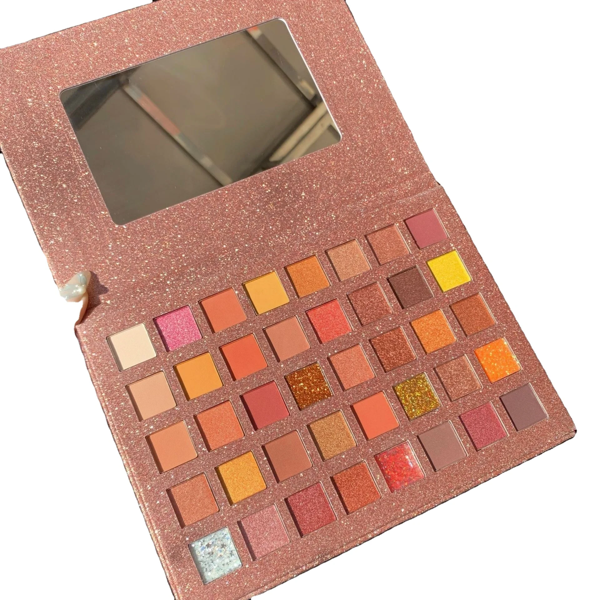 

Fawn Desert Dusk Rose Gold Pearlescent for Students Glitter Cheap Shimmer Niche Long Lasting Earth Color Eyeshadow Palette, As picture shown