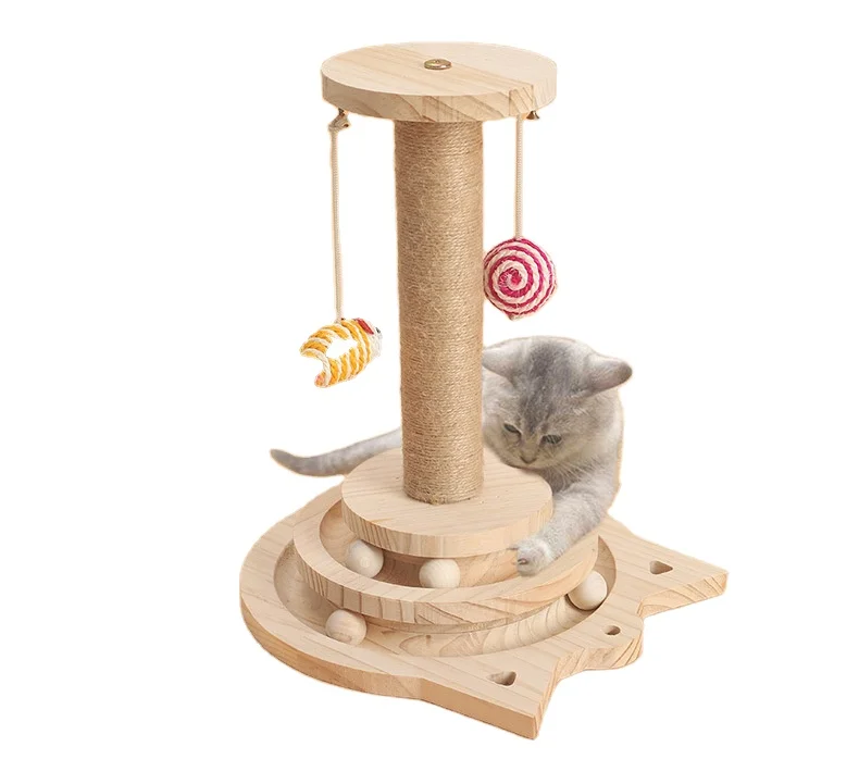 

Cat Toy Solid Wood Turntable Self-interest Stick Will Move Small Mouse Solid Wood Cat Scratch Board Supplies