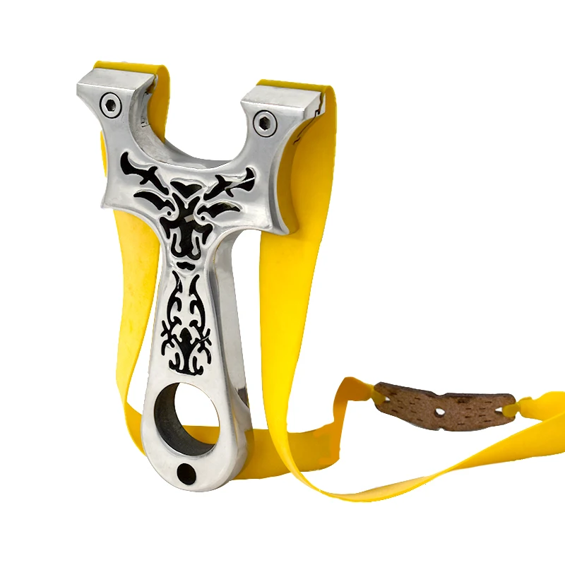 

Stainless steel slingshot hollow bull pattern outdoor hunting slingshot portable