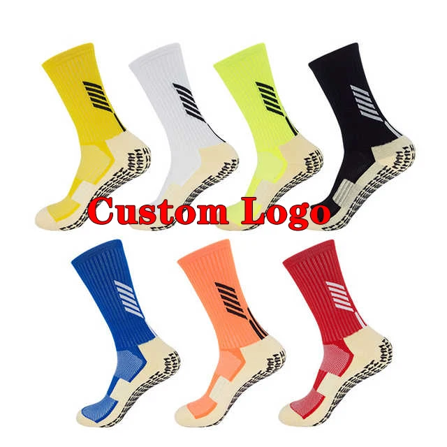 

Wholesale Anti Slip Basketball Football Socks Crew Custom Logo Sport Athletic Compression Grip Soccer Socks Men