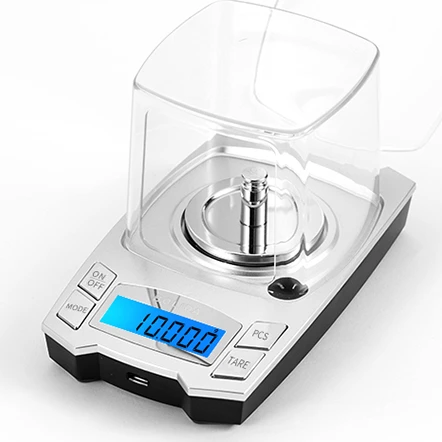 

Electronic Balance High Accuracy 100g 0.001g Balanza Digital Gramera Jewellery Scale, Silver/black