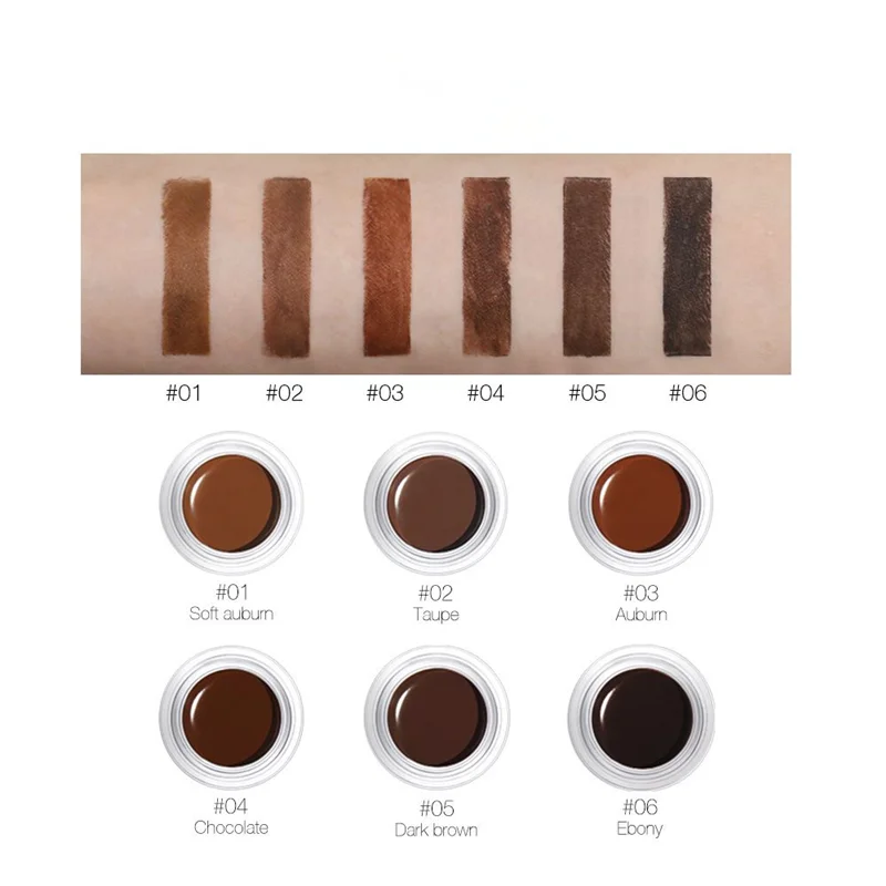 

Private Label Eyebrow Enhancers Makeup Eye Brow Filler eyebrow gel waterproof brow Eyebrow Pomade, 6 colors