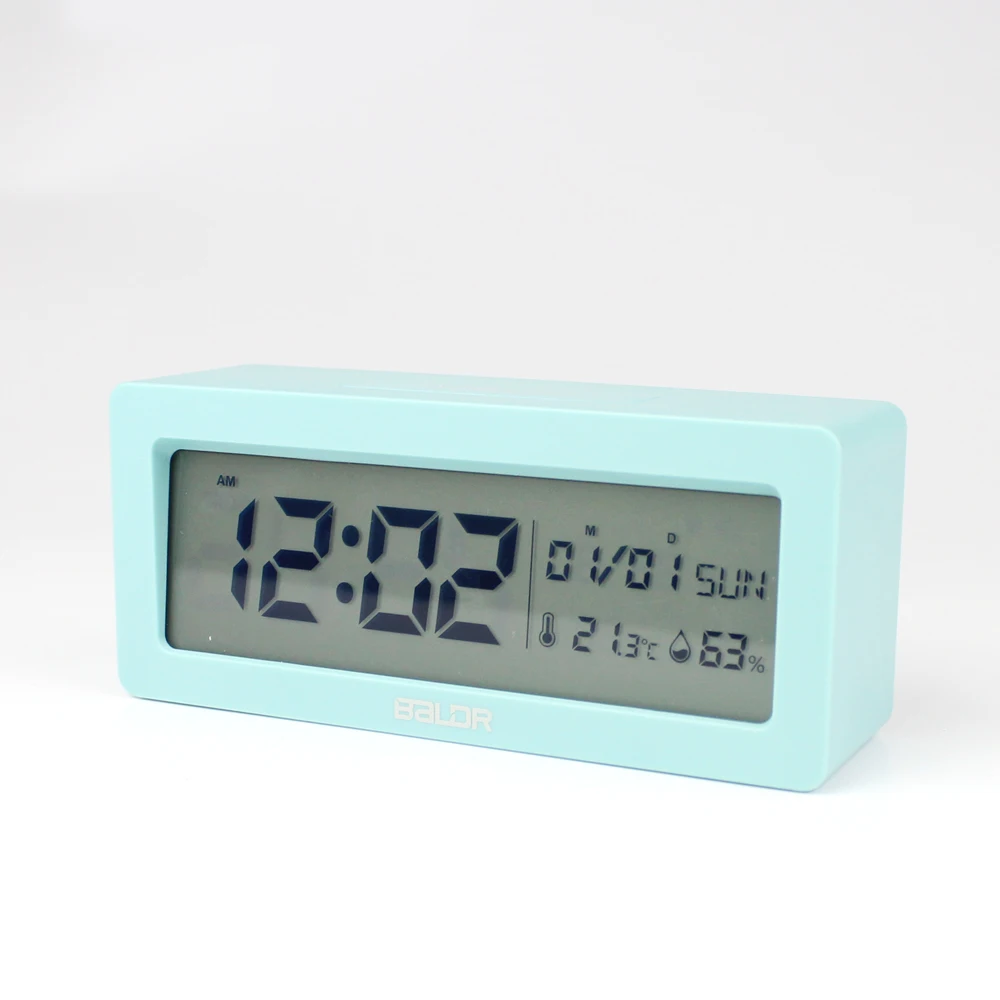 

2021 Hot Selling Desk&Table Clock Soft Face LCD Digital Bedroom Clock with Snooze Function Electronic Alarm Clock