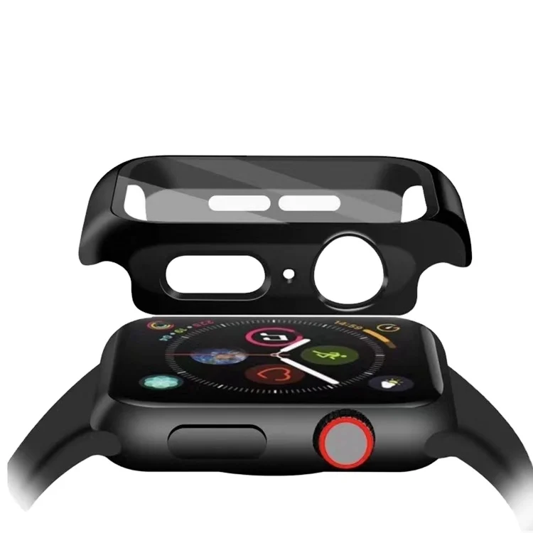 

for iwatch protector 2 in 1 glass hard cover, for apple smart watch series 6 7 plastic pc bumper luxury clear case cover 41mm