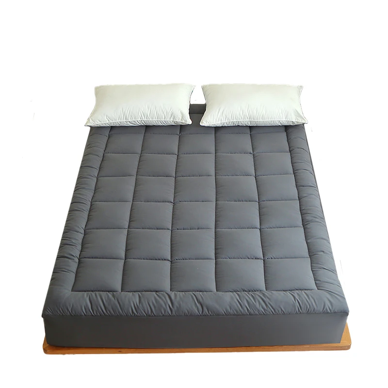 Wholesale Custom 100% Polyester White Dark Grey Padded Mattress Cover Protectors for Twin Queen King Beds for Home Use