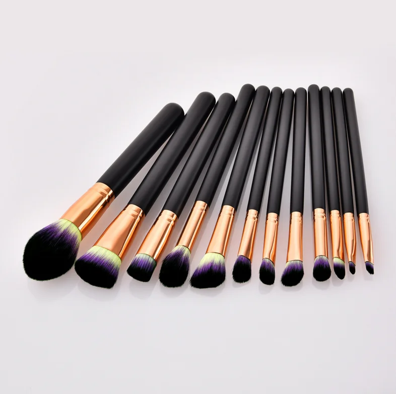 

Best selling wooden handle professional gradient color makeup brush kit