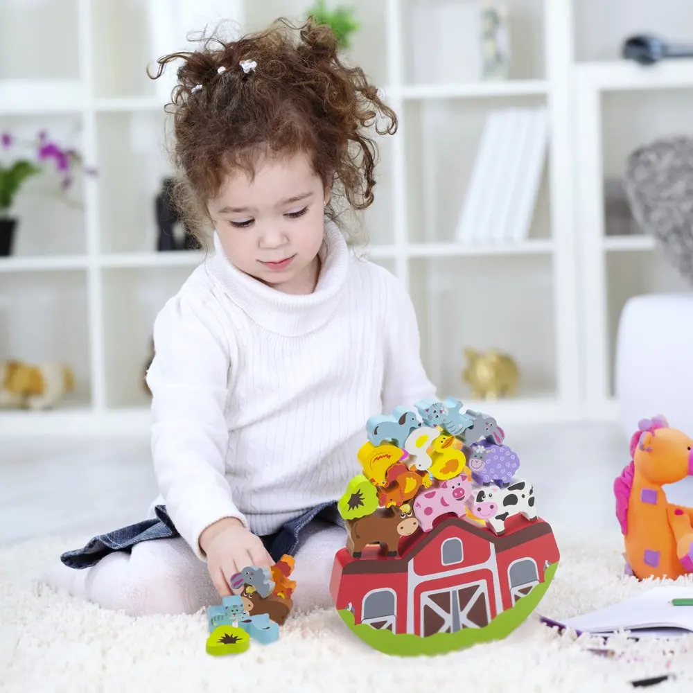 wooden balancing blocks play set