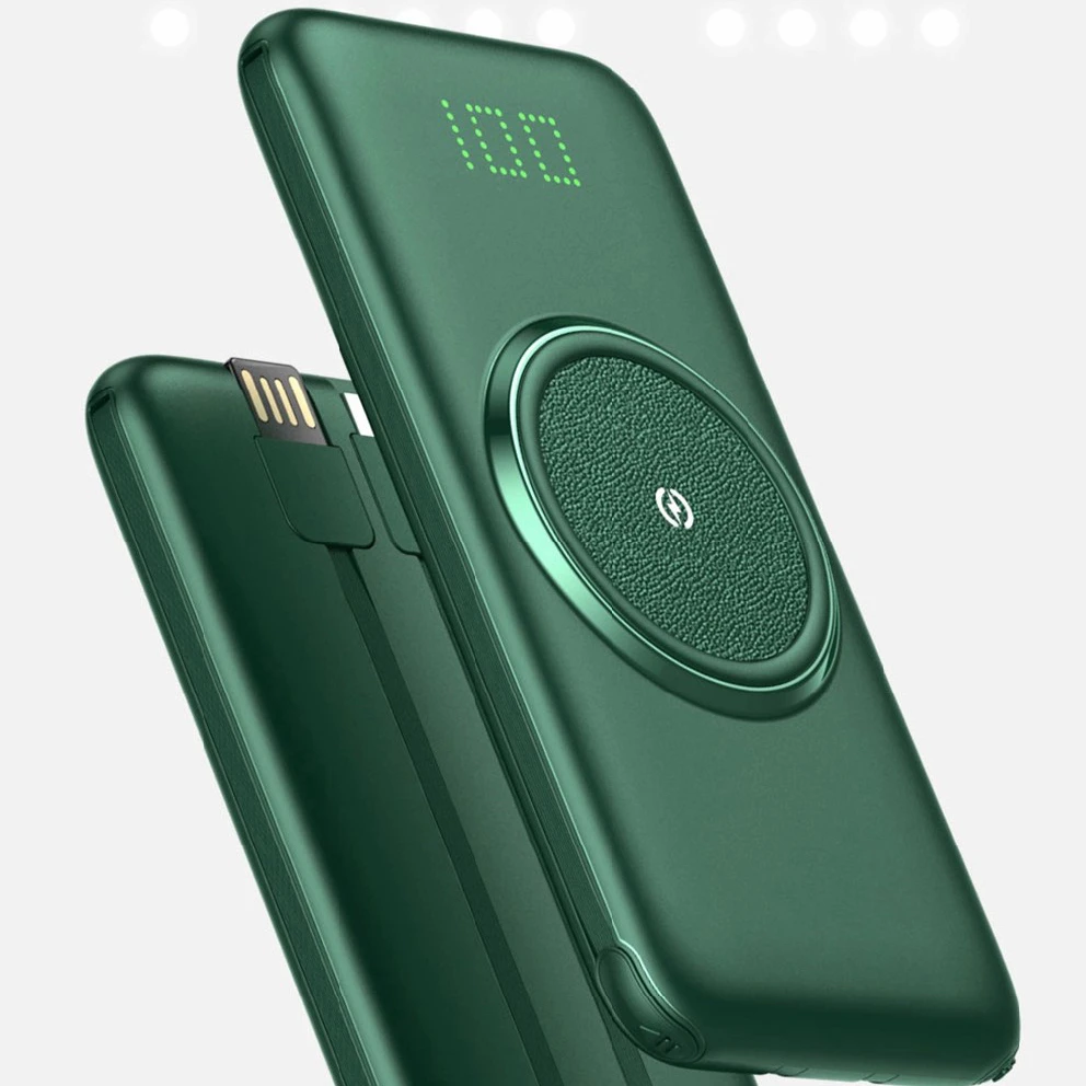 
Multifunctional Power Bank with 10000mAh 20000mAh Battery Support Quick Charge Build in Type c lighnting Micro Usb Cable 