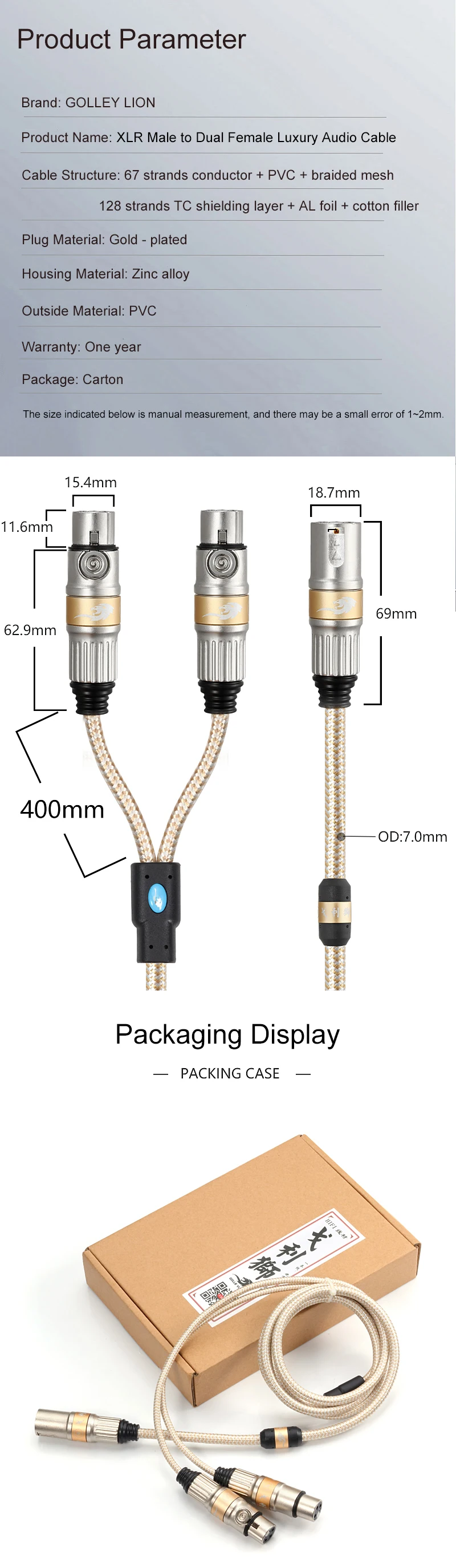 1M 5M 10M 30M XLR Cable Conector Male To Female 2 Splitter Y XLR Cable