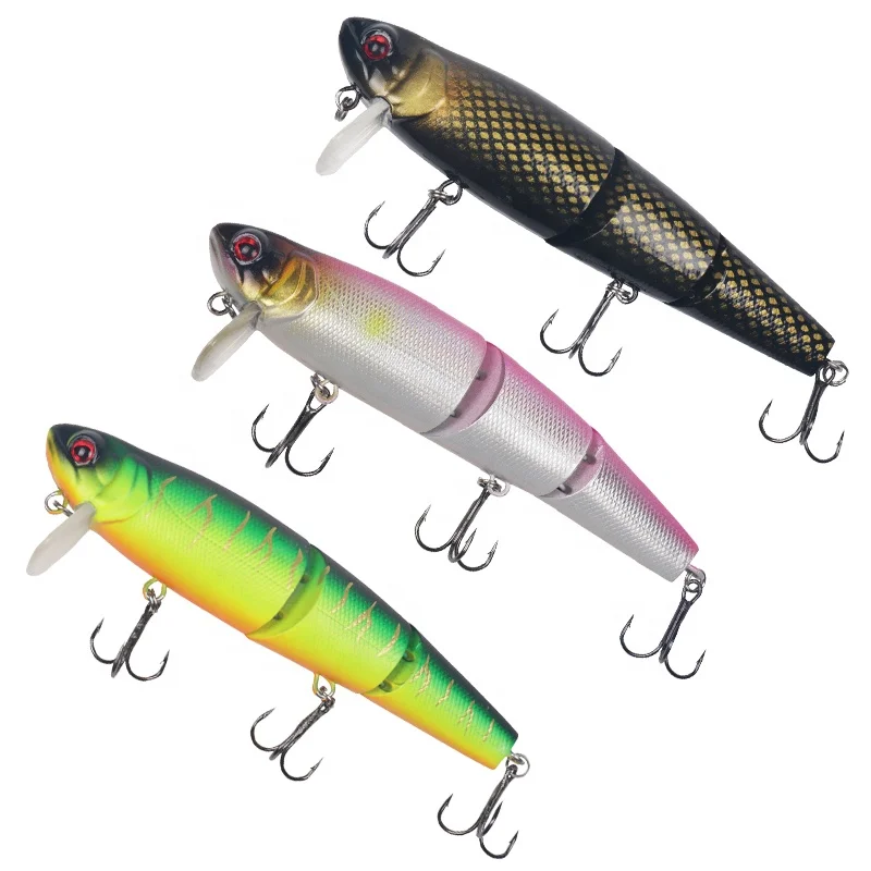 

1Pcs Swimbait 3 Sections Top Water Hook Crankbait 11.5cm 20.5g Crazy wobblers Jointed Minnow Fishing Lures, 3 colors