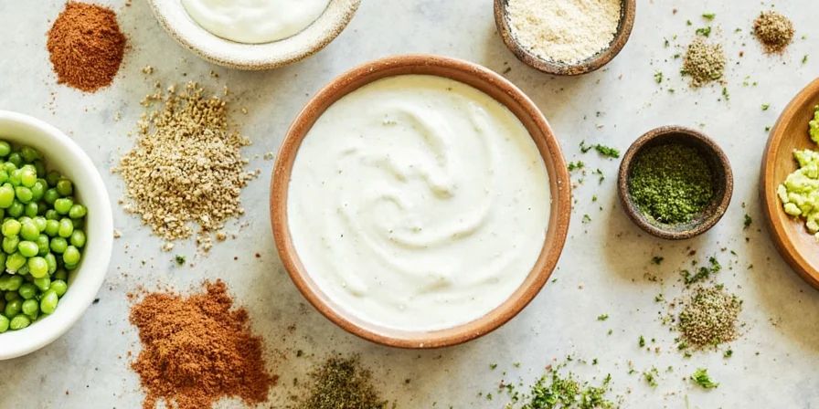 Jar of homemade ranch seasoning on kitchen counter