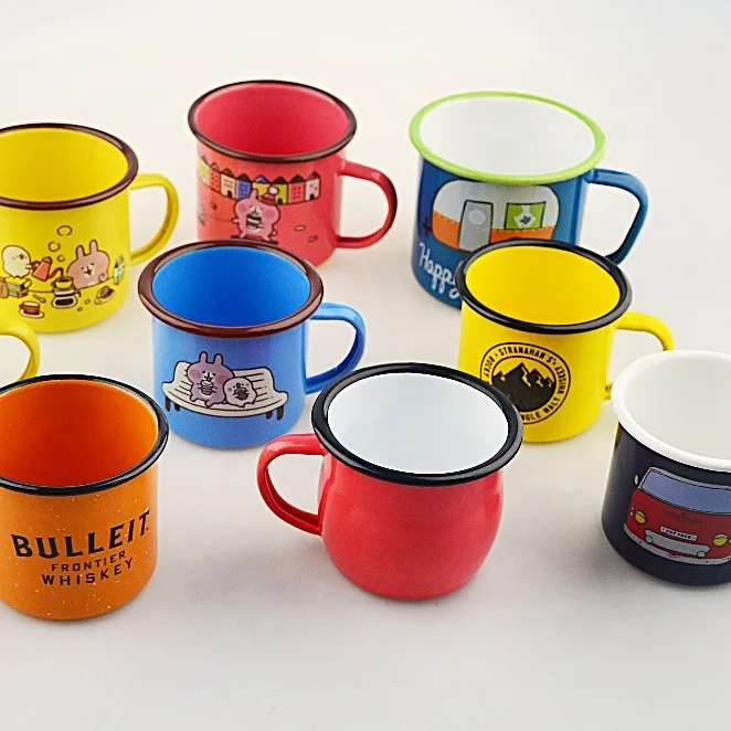 Customized/personalised Enamel Metal Camping Mug Steel Porcelain