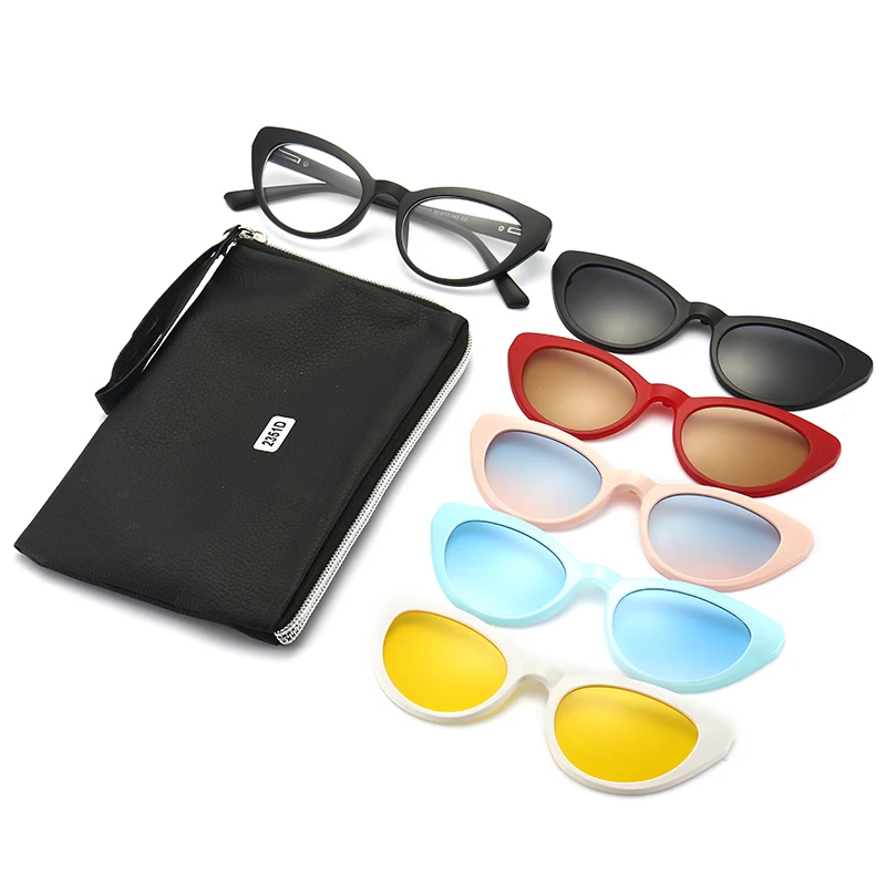 

DL Glasses New design cat eye Magnetic eyewear Clip-on polarized sun glasses women men colorful Night Driving Sunglasses 2022