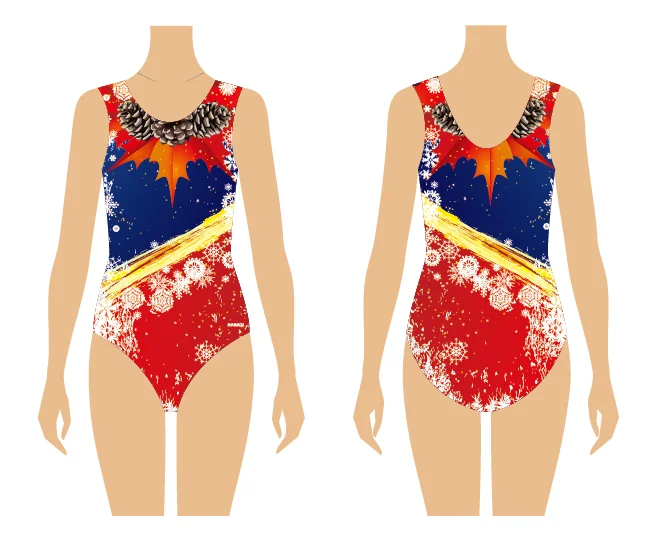 

breathable custom design printed one piece training dancewear gymnastic leotard swimwear for girl