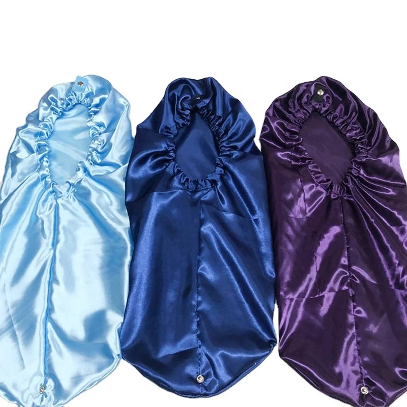 

23"Top Sell Soft Satin Sleep Cap Adjustable Silk Slap Clasped Bonnet For Women Long Hair Cap, Customized