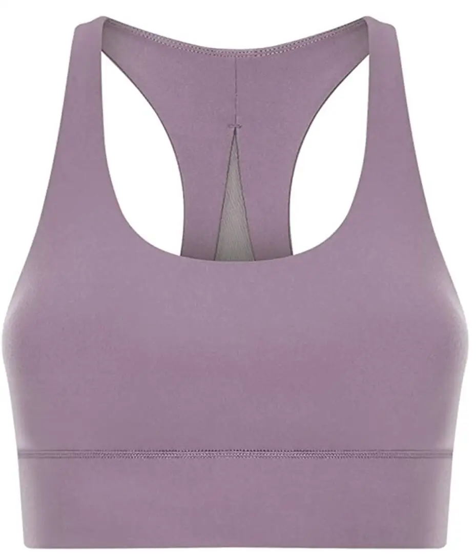 

Women's Solid Color Triangle Stitching Mesh Yoga Sports Underwear