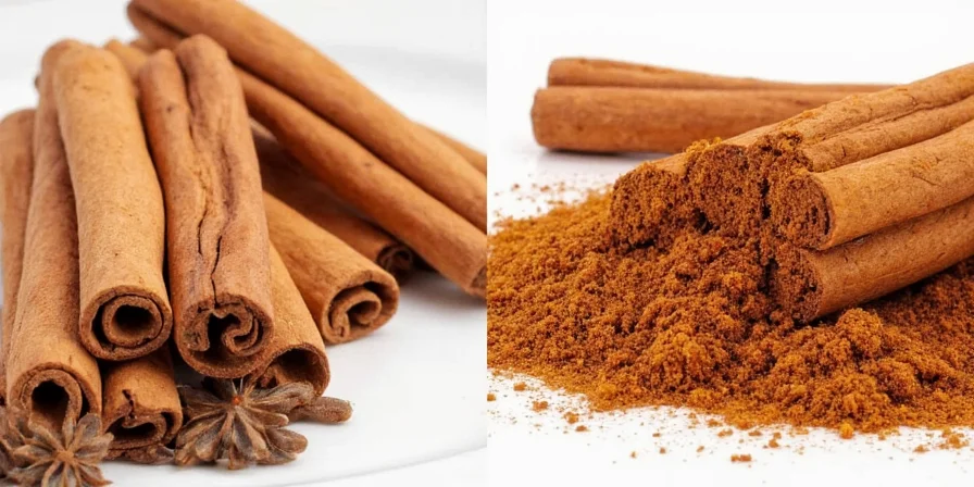 Ceylon vs Korintje cinnamon comparison image