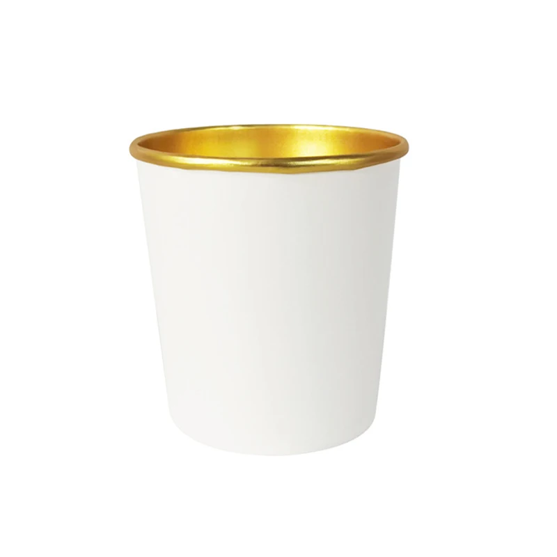 

Manufacturers Supplier Gold Foil White Paper Bowl Restaurant Containers Soup Cup Custom Takeaway Lunch Box