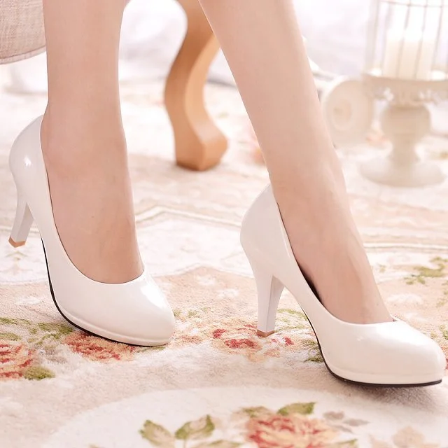 

Stiletto high heels patent leather pumps-B25, 4 colors