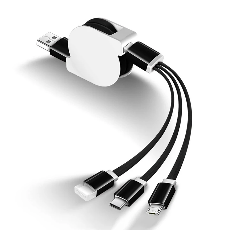 

3 In 1 Retractable Multi Usb Charger Cable Multiple Charging Cord Retractable Usb Cable, Multi color