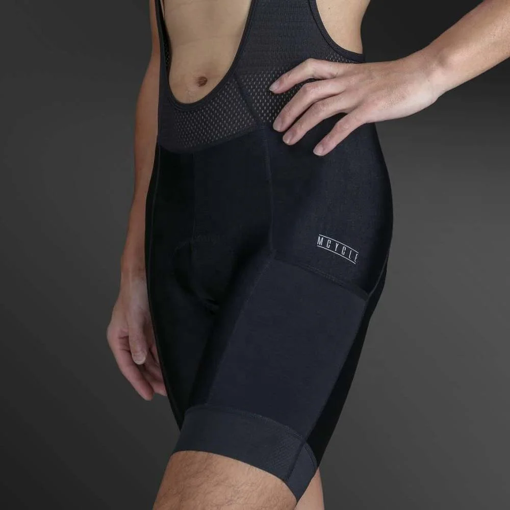 

Men Cycling Cyclist Pro Fitness Bib Shorts Gel Pad with Embossed fabric, Black