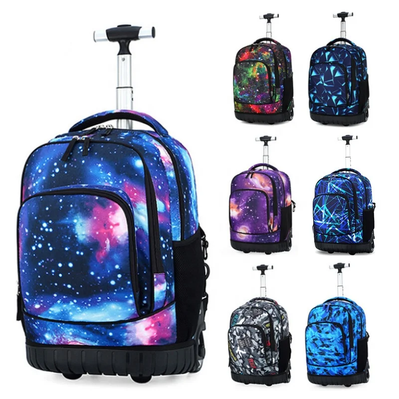 

Wholesale fashion high capacity pull rod kids travel backpack trolley school bags for students
