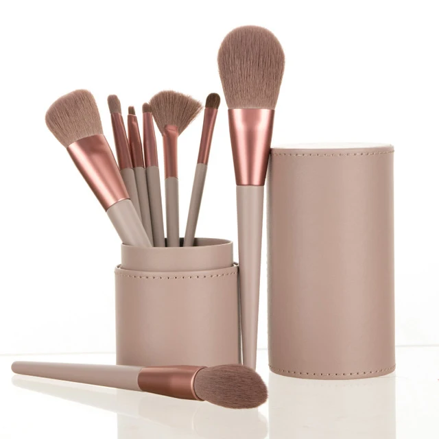 

New High Quality 8pcs Makeup Brushes Withou Logo Animal Hair Professional Cosmetic Make Up Brush Set, 5 colors