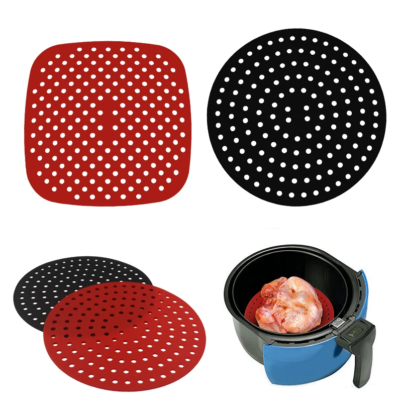

Non Stick Durable High Temperature Resistance Silicone bake Mat Air Fryers Mat With Different Sizes And Shapes, Red,black