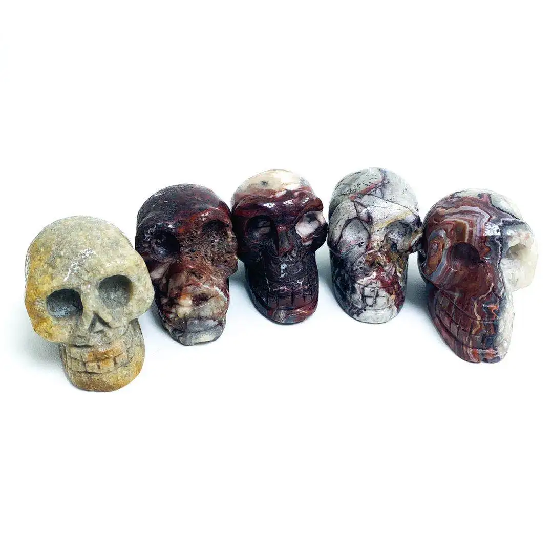 
Hand Carved Agate head Natural Agate Geodes Crystal head 