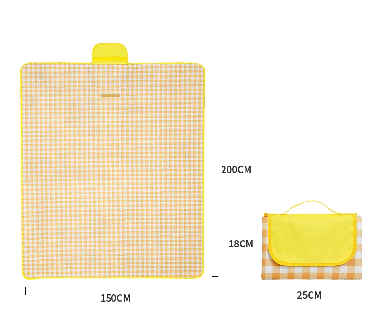 

Yellow and White Stripe Durable Picnic Mat with Bag Water Proof Picnic Blanket Custom Waterproof, Customized color