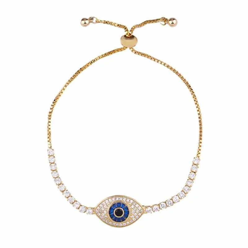 

Popular Adjustable retro Bohemia Diamond beaded gold plated Hand of Fatima bracelet for women, Gold color