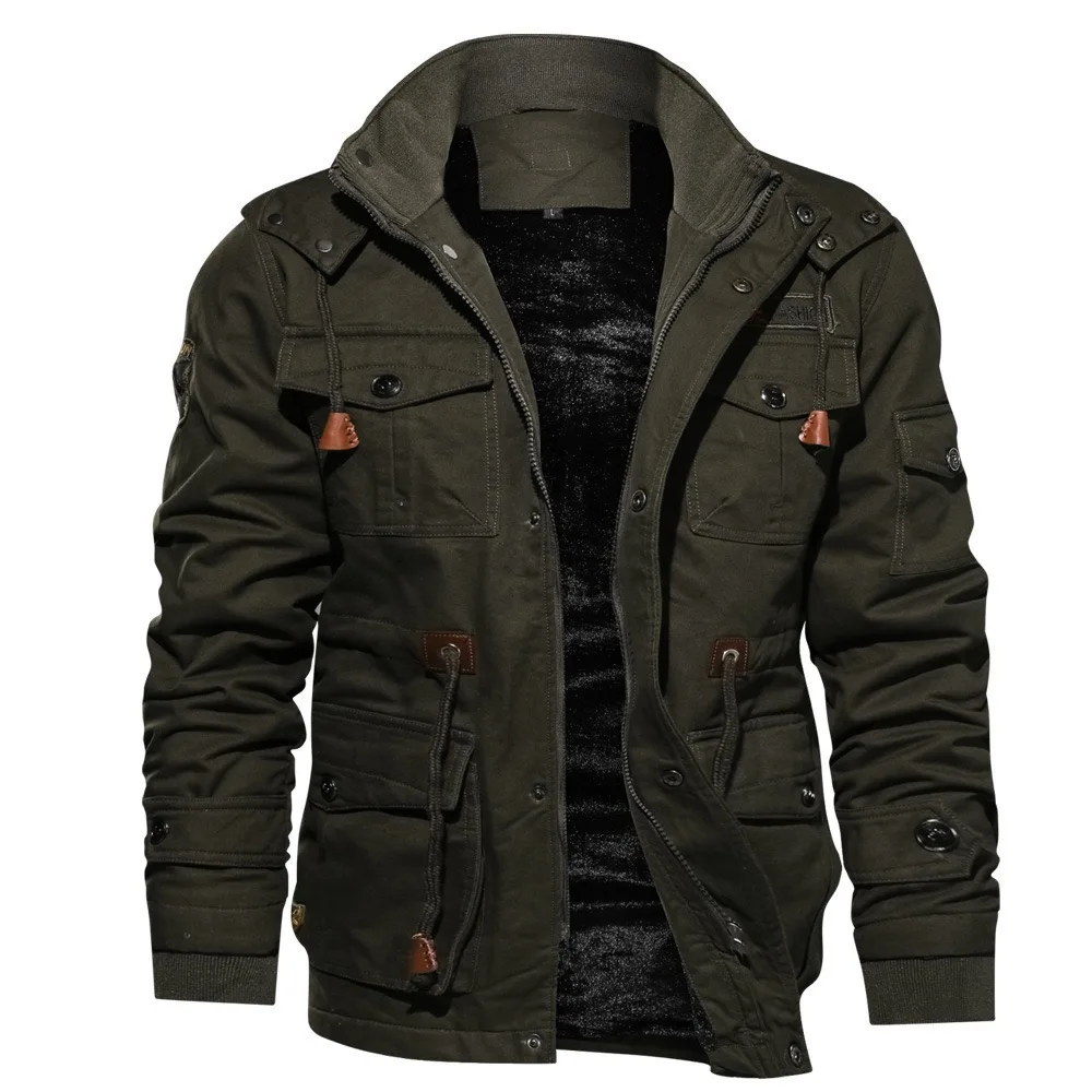 

Mens Bomber Jacket Military Tactical Winter Jacket With Fleece Inside