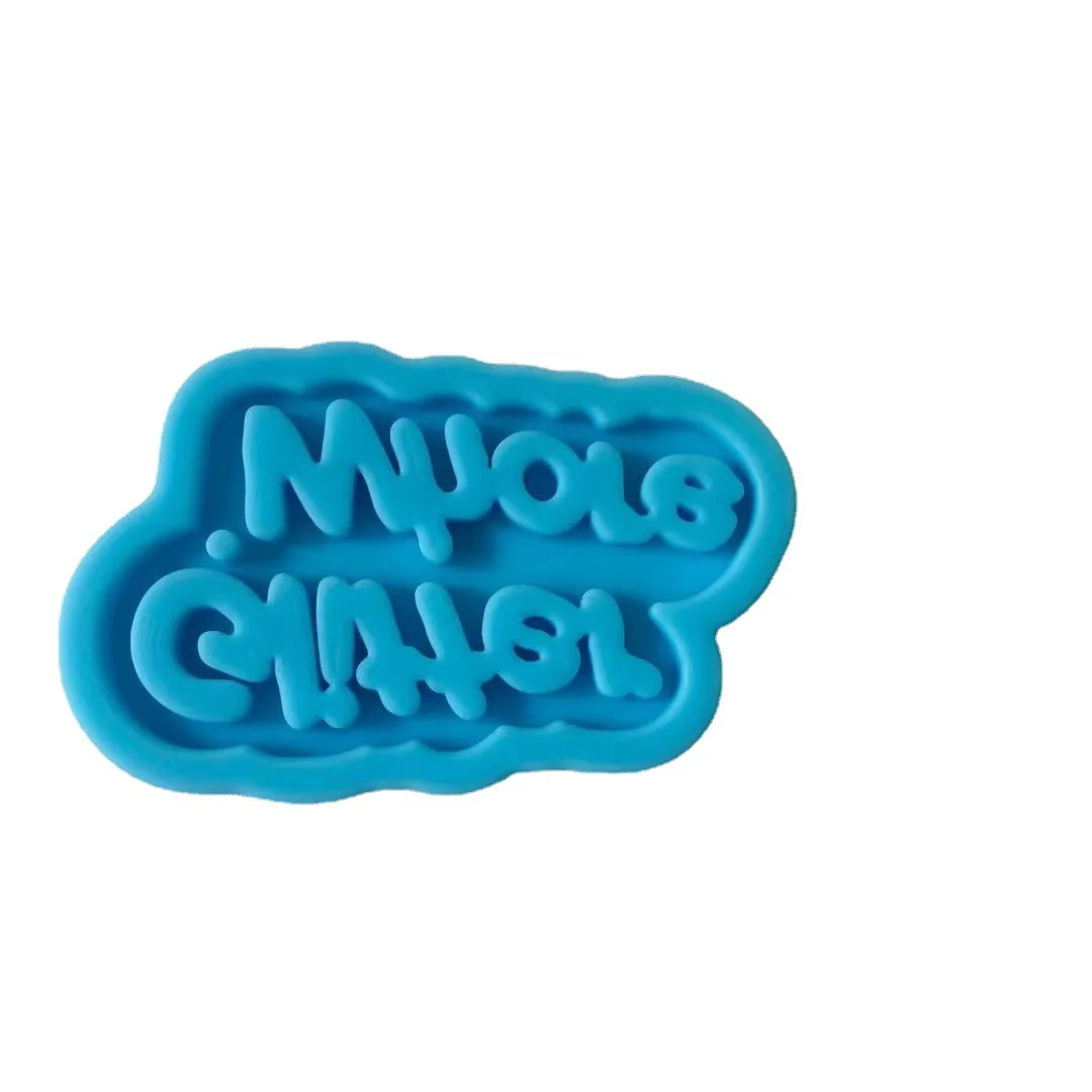 

0418 DIY Shiny Crystal Epoxy Letter Keychain Decoration Silicone Mould Listing Resin Mould, Blue