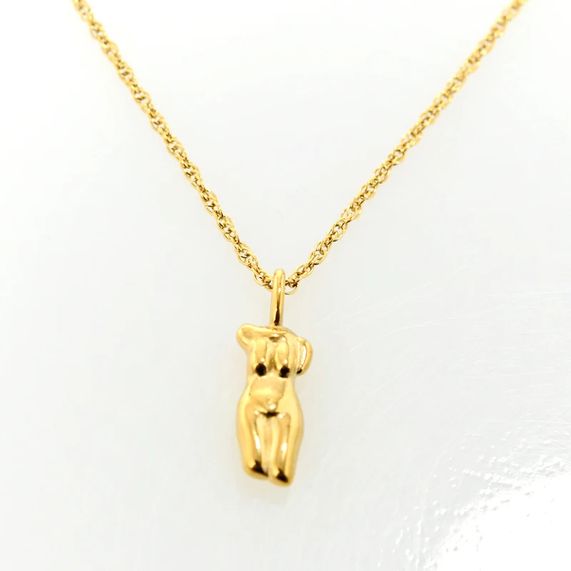 

Canadian designer Abstract body face pendant necklace 18K Gold Plated Stainless Steel Necklaces for women