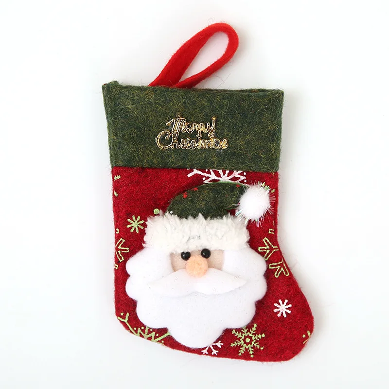 

Christmas stocking decoration candy bag Knife spoon fork bag Mini Christmas stocking Christmas decoration dinner table