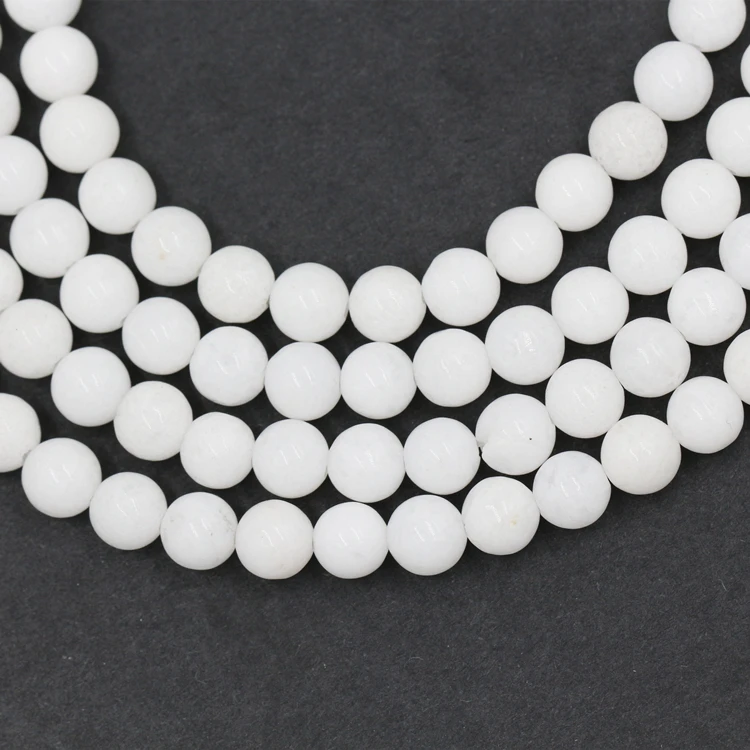 

Hot Sale Natural Stone Jewelry  Matte White Quartz Loose Beads For Jewelry Making