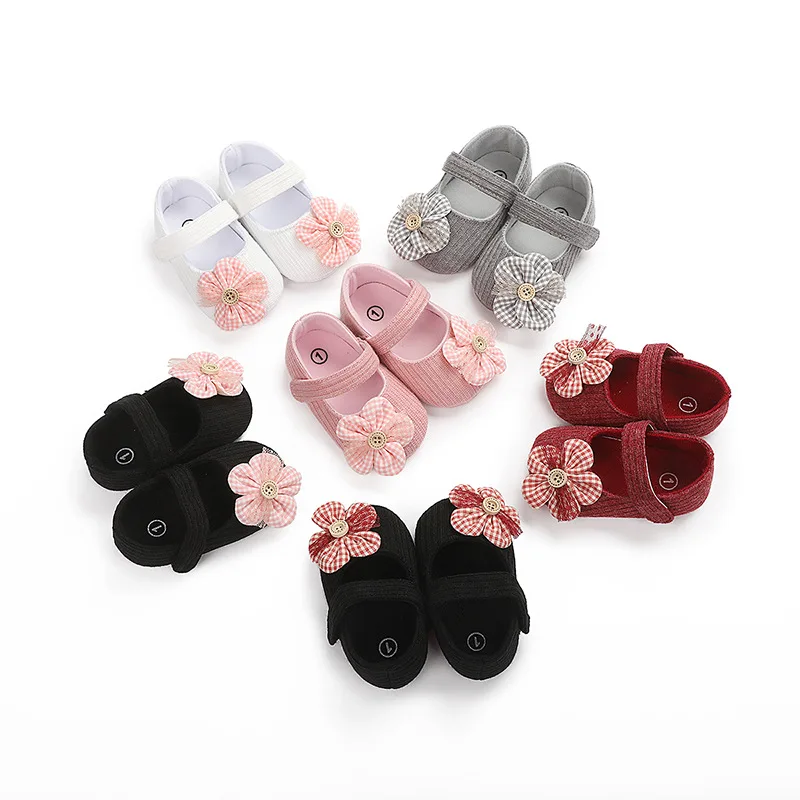 

Baby dress shoes Kids Infant Newborn Baby Boy Girl Unisex Soft Sole Crib Shoes Flower Cotton casual shoes B1, As photo