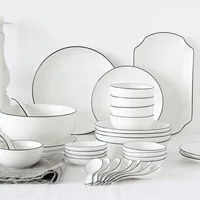 

white optional wholesale European style porcelain ceramic dinner dish set tableware